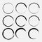 Set of grunge circles. Vector grunge round shapes.