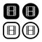 Set of Grunge film strips collection. Old retro cinema movie strip. Video recording. Vector illustration.