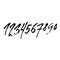 Set of grunge handdrawn numbers. Modern dry brush lettering. Vector illustration.