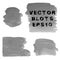 Set of grunge shades of grey watercolor hand painted blots. Vector Illustration EPS10