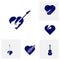 Set of Guitar Love design vector template. Simple set of electric guitar vector icons