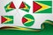 Set Of Guyana Flags In Different Designs