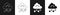 Set Hail cloud icon isolated on black and white background. Vector