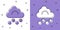 Set Hail cloud icon isolated on white and purple background. Vector