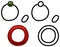 Set of hair bands in colored and line versions