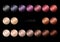 Set of hair color samples. Color chart for hair dye. Tints. Hair color palette with a range of swatches