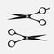 Set of hairdressing scissors. Silhouettes of scissors. Vector