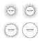 Set of Halftone circle vector frames with black abstract random dots, logo emblem design element for technology, medical
