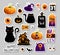Set of halloweeen stickers, badges, scrapbooking elements. Happy halloween set. Halloween party, vector EPS 10