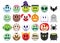 Set Of Halloween Emojis Isolated On White Background