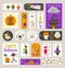 Set of Halloween gift tags and labels