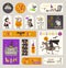 Set of Halloween gift tags and labels