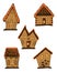 Set of halloween gingerbread houses. Holiday halloween`s cookies