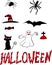 Set of Halloween gothic symbols and icons