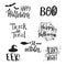 Set of Halloween phrases and symbols.