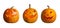 Set of halloween pumpkin head jack lanterns on background. Banner design