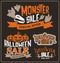 Set of Halloween sale promotion badges and labels design