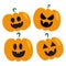 Set of Halloween scary pumpkins.