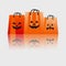 Set of Halloween shopping bags Isolated Logo Vector, black and orange color