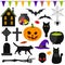 Set of Halloween symbols