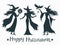 Set of haloween witches, silhouette vector illustration for design