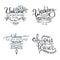 Set of Hand Draw Wedding letterings for invitation.