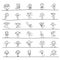 Set of hand drawing abstract happy cute kids line art