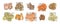 Set of hand-drawn autumn hygge mood vector icons