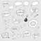 Set of hand-drawn doodles speech bubbles