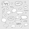 Set of hand-drawn doodles speech bubbles