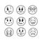 Set of hand drawn faces icon collection vol 02