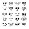 Set of hand drawn funny faces. Happy faces