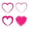 Set of Hand Drawn Grunge Hearts logo