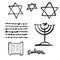 Set of hand-drawn Jewish symbols