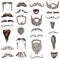 Set of hand drawn Moustache / Mustache