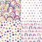 Set of hand drawn rainbows seamless pattern. Polka dot wallpaper