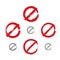 Set of hand-drawn simple vector prohibition icons