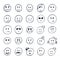 Set of hand drawn smiley, funny faces with different expressions