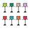 Set of hand drawn smiling glasses with hands colorful illustration for for prints posters banners presentation