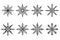 Set of hand drawn snowflakes, doodle style. Snowflakes are drawn with black line from childish fantasy. Vector illustration