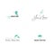 Set of hand drawn vector logo templates. Writing, publishing and copywrite theme