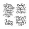 Set of hand drawn vector quotes.Warm wishes. Merry and Bright. B