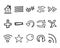 Set of hand drawn web icons and logo, internet