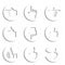 Set of hand gesture, button - best choice symbol, next, more sign