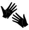 Set Hand in a glove with five extended fingers. Palm. Sign. Linear silhouette illustration