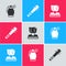 Set Hand grenade, Baseball bat with nails and Kidnaping icon. Vector