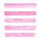 Set of hand painted pink vector watercolor brush stroke textures