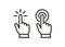 Set of hand pointer or cursor mouse clicking linear icon symbol