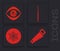 Set Hand saw, Hypnosis, Magic wand and Spider web icon. Vector
