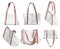 Set of handcrafted tote bags from white leather